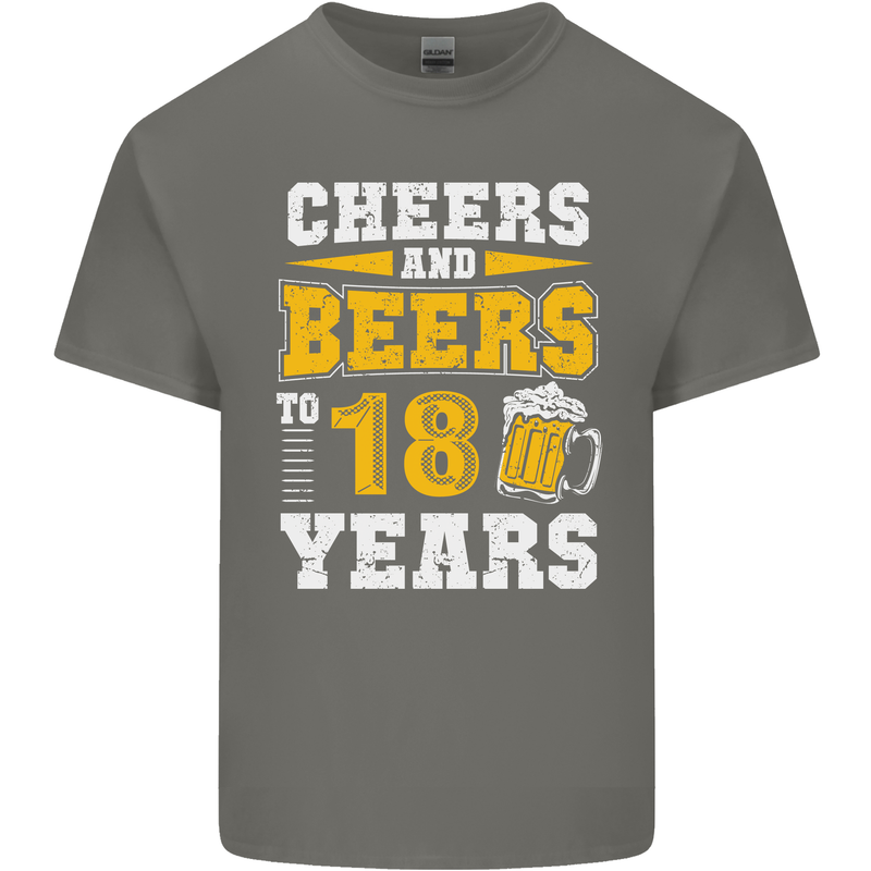 18th Birthday 18 Year Old Funny Alcohol Mens Cotton T-Shirt Tee Top Charcoal