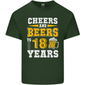 18th Birthday 18 Year Old Funny Alcohol Mens Cotton T-Shirt Tee Top Forest Green