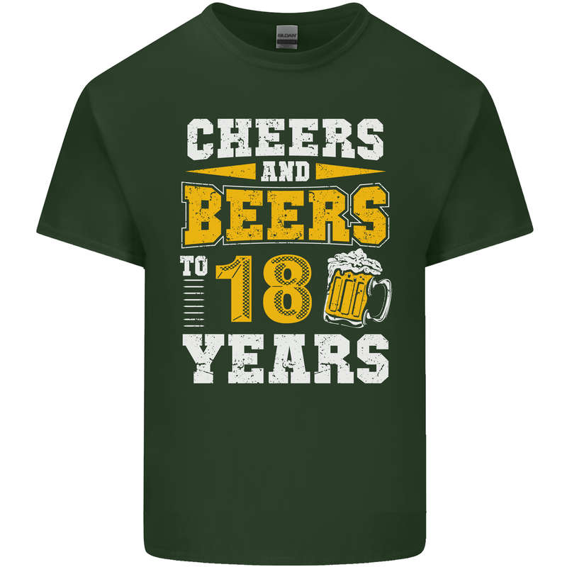 18th Birthday 18 Year Old Funny Alcohol Mens Cotton T-Shirt Tee Top Forest Green