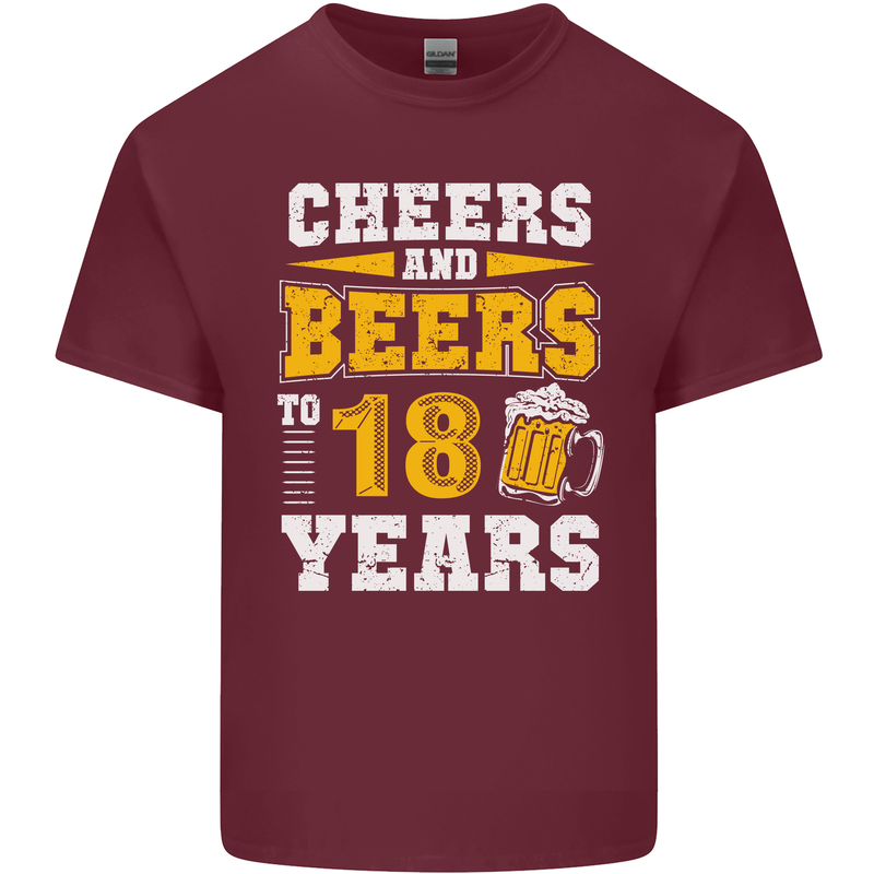 18th Birthday 18 Year Old Funny Alcohol Mens Cotton T-Shirt Tee Top Maroon