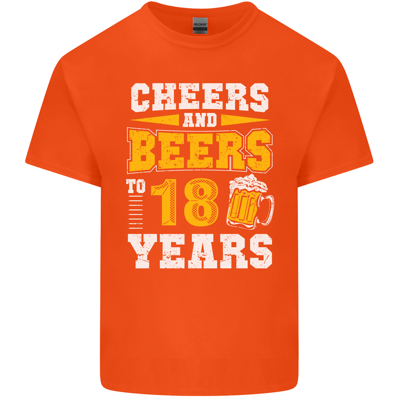 18th Birthday 18 Year Old Funny Alcohol Mens Cotton T-Shirt Tee Top Orange