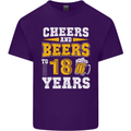 18th Birthday 18 Year Old Funny Alcohol Mens Cotton T-Shirt Tee Top Purple