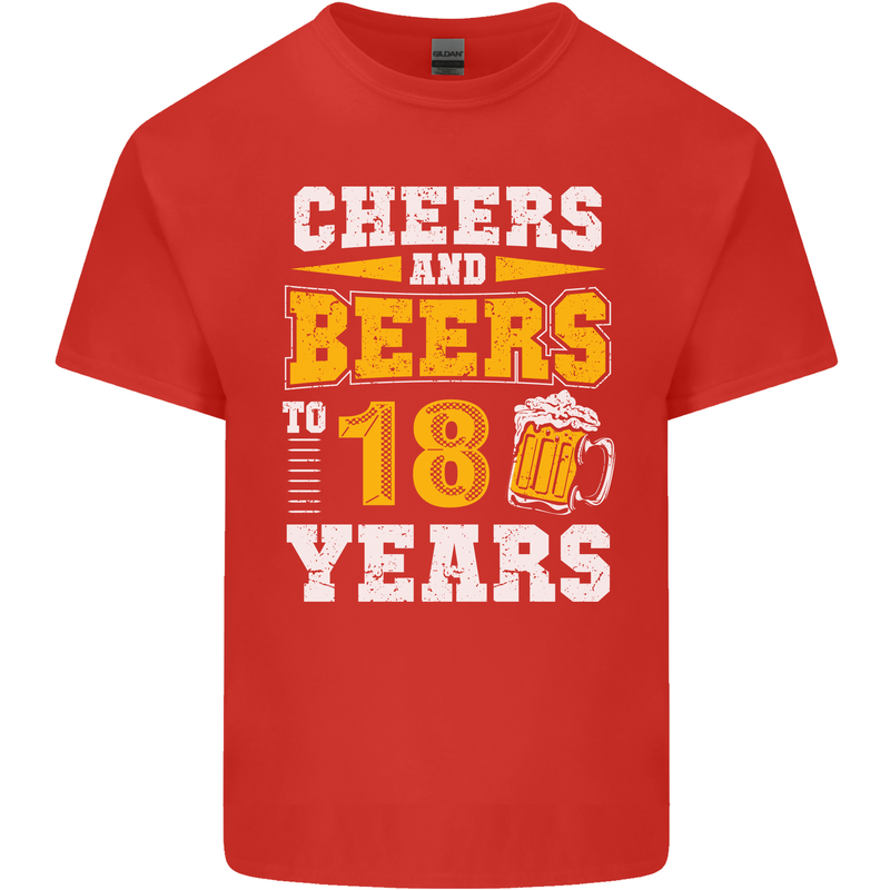 18th Birthday 18 Year Old Funny Alcohol Mens Cotton T-Shirt Tee Top Red