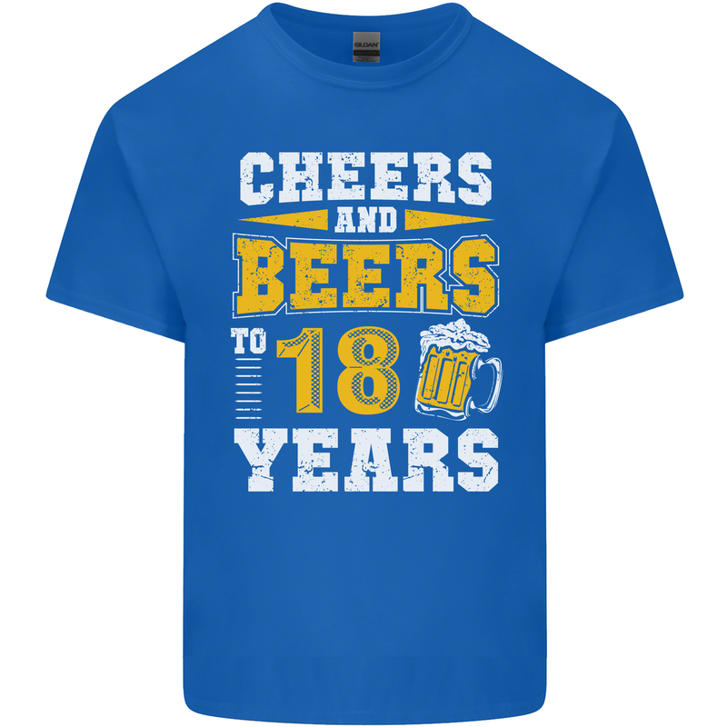18th Birthday 18 Year Old Funny Alcohol Mens Cotton T-Shirt Tee Top Royal Blue