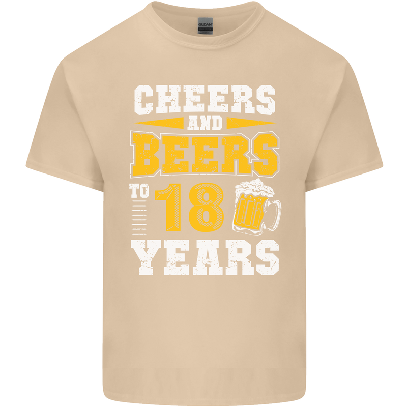 18th Birthday 18 Year Old Funny Alcohol Mens Cotton T-Shirt Tee Top Sand