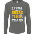 18th Birthday 18 Year Old Funny Alcohol Mens Long Sleeve T-Shirt Charcoal