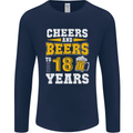 18th Birthday 18 Year Old Funny Alcohol Mens Long Sleeve T-Shirt Navy Blue