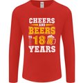 18th Birthday 18 Year Old Funny Alcohol Mens Long Sleeve T-Shirt Red