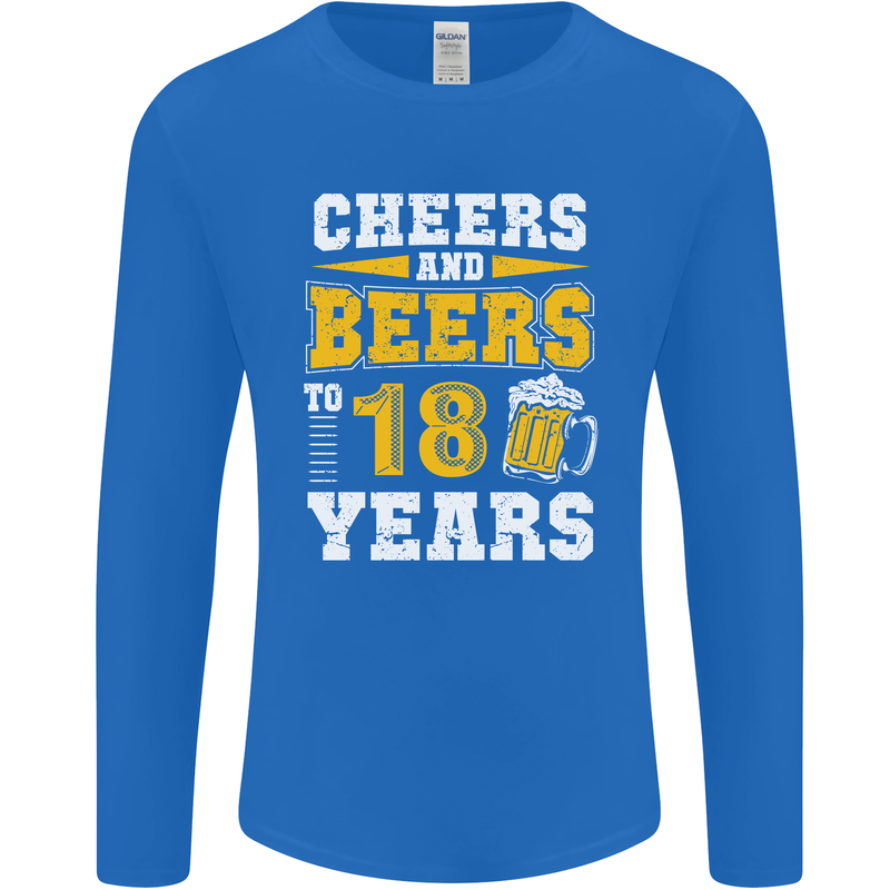 18th Birthday 18 Year Old Funny Alcohol Mens Long Sleeve T-Shirt Royal Blue