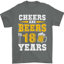18th Birthday 18 Year Old Funny Alcohol Mens T-Shirt 100% Cotton Charcoal