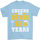 18th Birthday 18 Year Old Funny Alcohol Mens T-Shirt 100% Cotton Light Blue