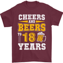 18th Birthday 18 Year Old Funny Alcohol Mens T-Shirt 100% Cotton Maroon