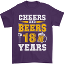 18th Birthday 18 Year Old Funny Alcohol Mens T-Shirt 100% Cotton Purple