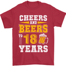 18th Birthday 18 Year Old Funny Alcohol Mens T-Shirt 100% Cotton Red