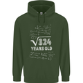 18th Birthday 18 Year Old Geek Funny Maths Mens 80% Cotton Hoodie Forest Green
