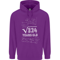 18th Birthday 18 Year Old Geek Funny Maths Mens 80% Cotton Hoodie Purple