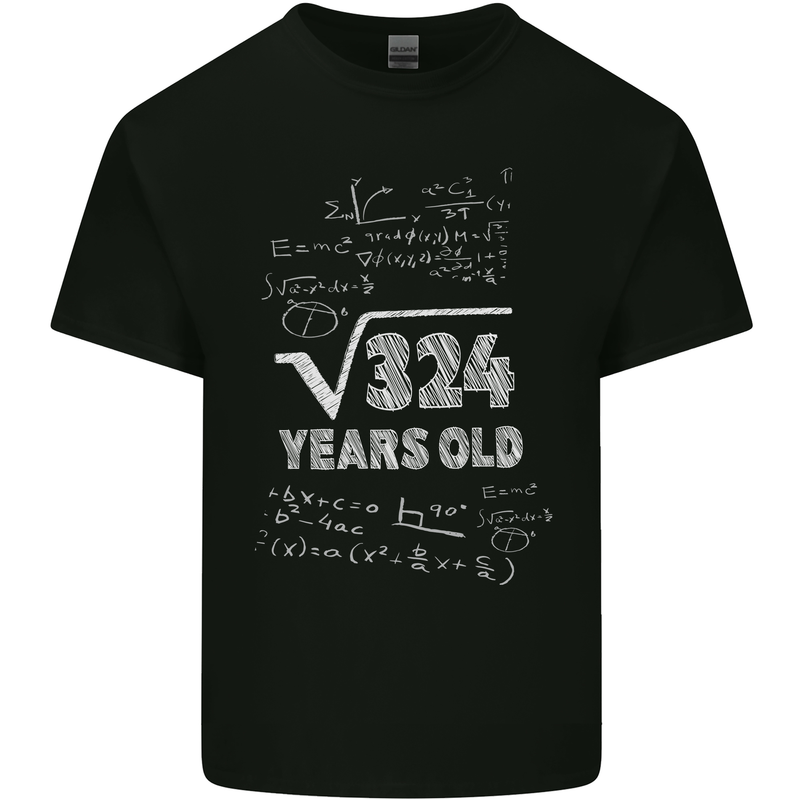 18th Birthday 18 Year Old Geek Funny Maths Mens Cotton T-Shirt Tee Top Black