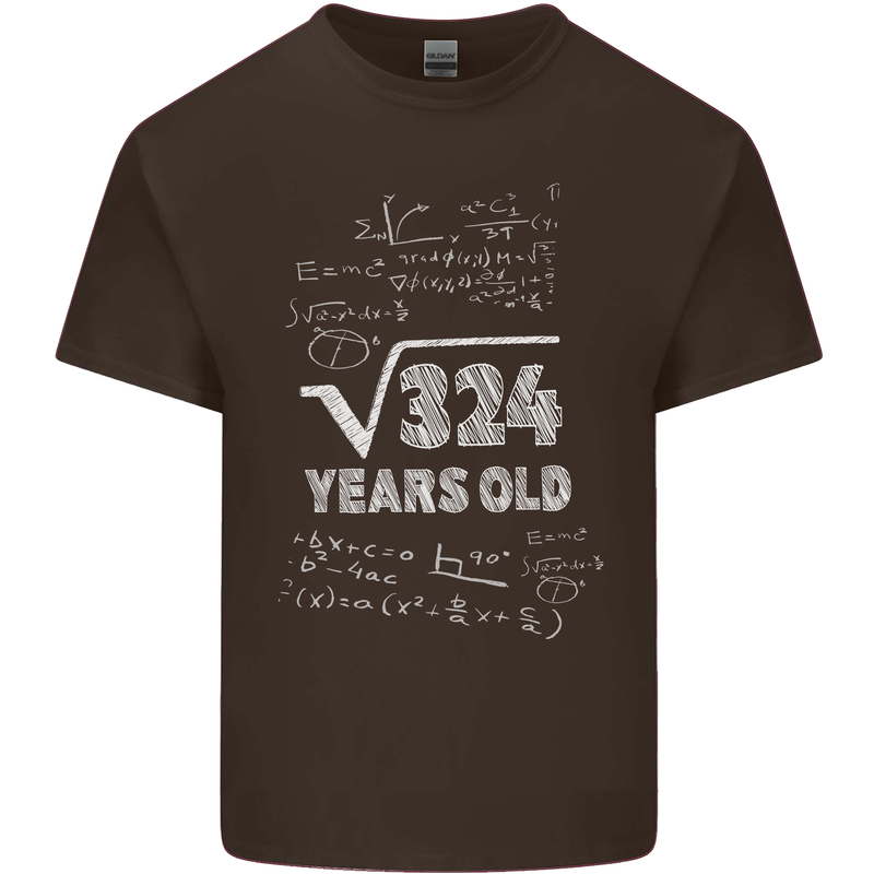 18th Birthday 18 Year Old Geek Funny Maths Mens Cotton T-Shirt Tee Top Dark Chocolate