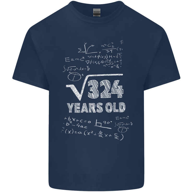 18th Birthday 18 Year Old Geek Funny Maths Mens Cotton T-Shirt Tee Top Navy Blue