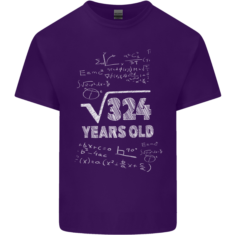 18th Birthday 18 Year Old Geek Funny Maths Mens Cotton T-Shirt Tee Top Purple