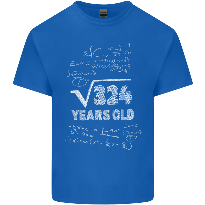 18th Birthday 18 Year Old Geek Funny Maths Mens Cotton T-Shirt Tee Top Royal Blue