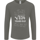 18th Birthday 18 Year Old Geek Funny Maths Mens Long Sleeve T-Shirt Charcoal