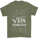 18th Birthday 18 Year Old Geek Funny Maths Mens T-Shirt 100% Cotton Military Green