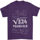 18th Birthday 18 Year Old Geek Funny Maths Mens T-Shirt 100% Cotton Purple