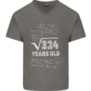 18th Birthday 18 Year Old Geek Funny Maths Mens V-Neck Cotton T-Shirt Charcoal