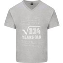 18th Birthday 18 Year Old Geek Funny Maths Mens V-Neck Cotton T-Shirt Sports Grey
