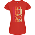 18th Birthday 18 Year Old Level Up Gamming Womens Petite Cut T-Shirt Red