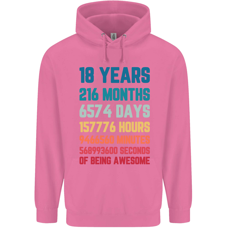 18th Birthday 18 Year Old Mens 80% Cotton Hoodie Azelea