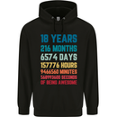 18th Birthday 18 Year Old Mens 80% Cotton Hoodie Black