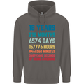 18th Birthday 18 Year Old Mens 80% Cotton Hoodie Charcoal