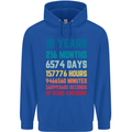 18th Birthday 18 Year Old Mens 80% Cotton Hoodie Royal Blue
