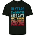 18th Birthday 18 Year Old Mens Cotton T-Shirt Tee Top Black