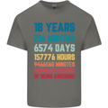 18th Birthday 18 Year Old Mens Cotton T-Shirt Tee Top Charcoal