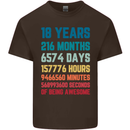 18th Birthday 18 Year Old Mens Cotton T-Shirt Tee Top Dark Chocolate