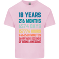 18th Birthday 18 Year Old Mens Cotton T-Shirt Tee Top Light Pink