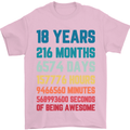 18th Birthday 18 Year Old Mens T-Shirt 100% Cotton Light Pink