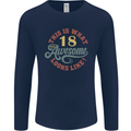 18th Birthday 80 Year Old Awesome Looks Like Mens Long Sleeve T-Shirt Navy Blue