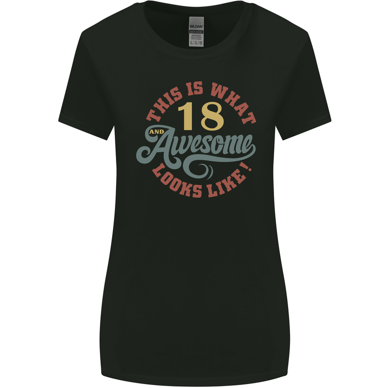 18th Birthday 80 Year Old Awesome Looks Like Womens Wider Cut T-Shirt Black
