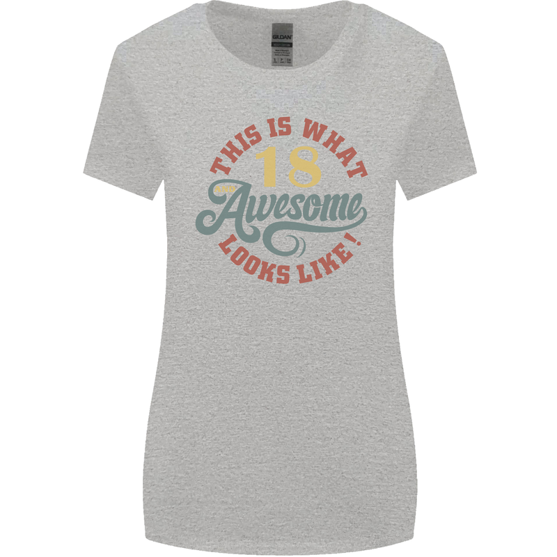 18th Birthday 80 Year Old Awesome Looks Like Womens Wider Cut T-Shirt Sports Grey