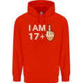 18th Birthday Funny Offensive 18 Year Old Mens 80% Cotton Hoodie Bright Red