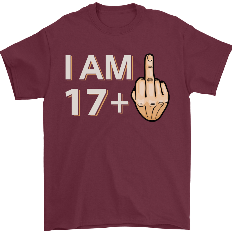 18th Birthday Funny Offensive 18 Year Old Mens T-Shirt 100% Cotton Maroon