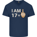 18th Birthday Funny Offensive 18 Year Old Mens V-Neck Cotton T-Shirt Navy Blue