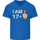 18th Birthday Funny Offensive 18 Year Old Mens V-Neck Cotton T-Shirt Royal Blue