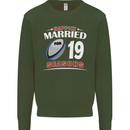 19 Year Wedding Anniversary 19th Rugby Mens Sweatshirt Jumper Forest Green