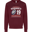 19 Year Wedding Anniversary 19th Rugby Mens Sweatshirt Jumper Maroon
