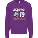 19 Year Wedding Anniversary 19th Rugby Mens Sweatshirt Jumper Purple